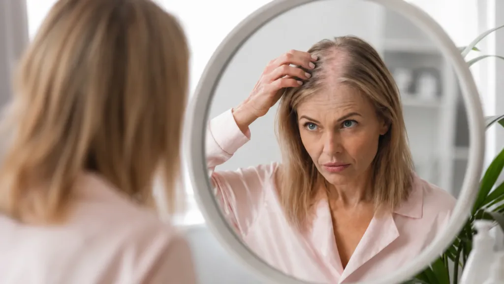 Alopecia femenina tratamiento en Estecapelli Chile - mujer en consulta tricológica